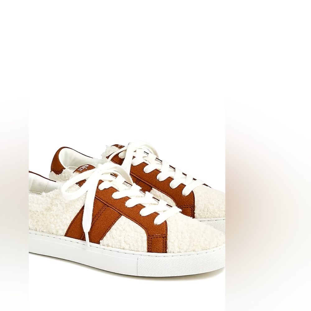 J.Crew Factory Striped Sherpa Road Trip Sneakers, 9.5